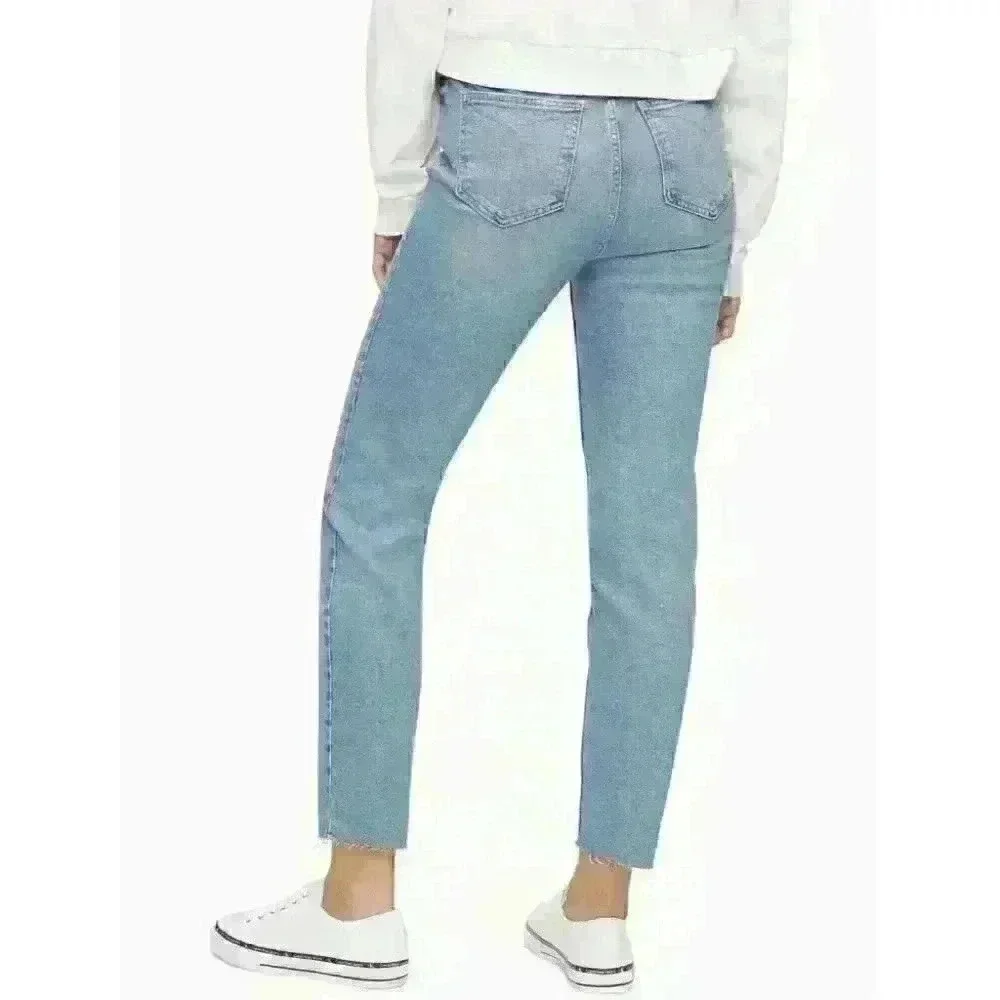 NEW! Calvin Klein Women's 10/30 Straight Fit High Rise Light Blue Jeans